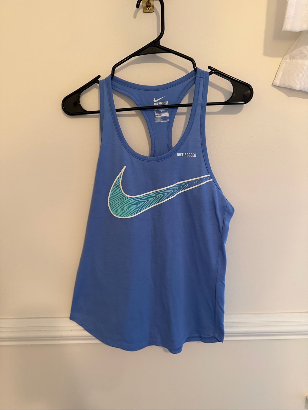 Nike Blue Racerback Tank with Teal & White Swoosh